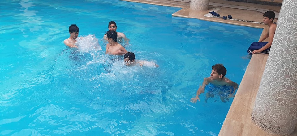 We took our students to the pool.